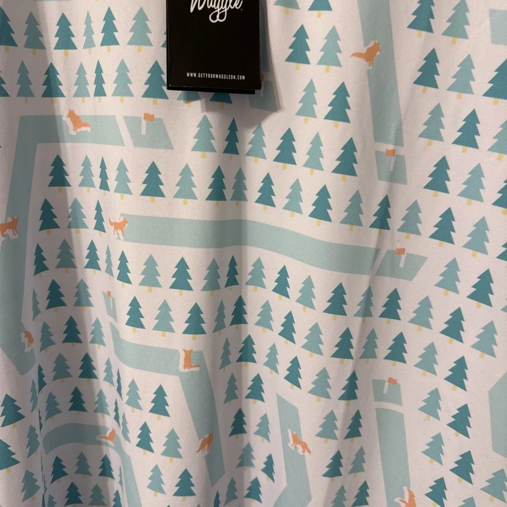 Waggle Golf Polo Men's 2XL White Green Wolf Forest Fairway AOP Performance - NWT - Picture 4 of 5